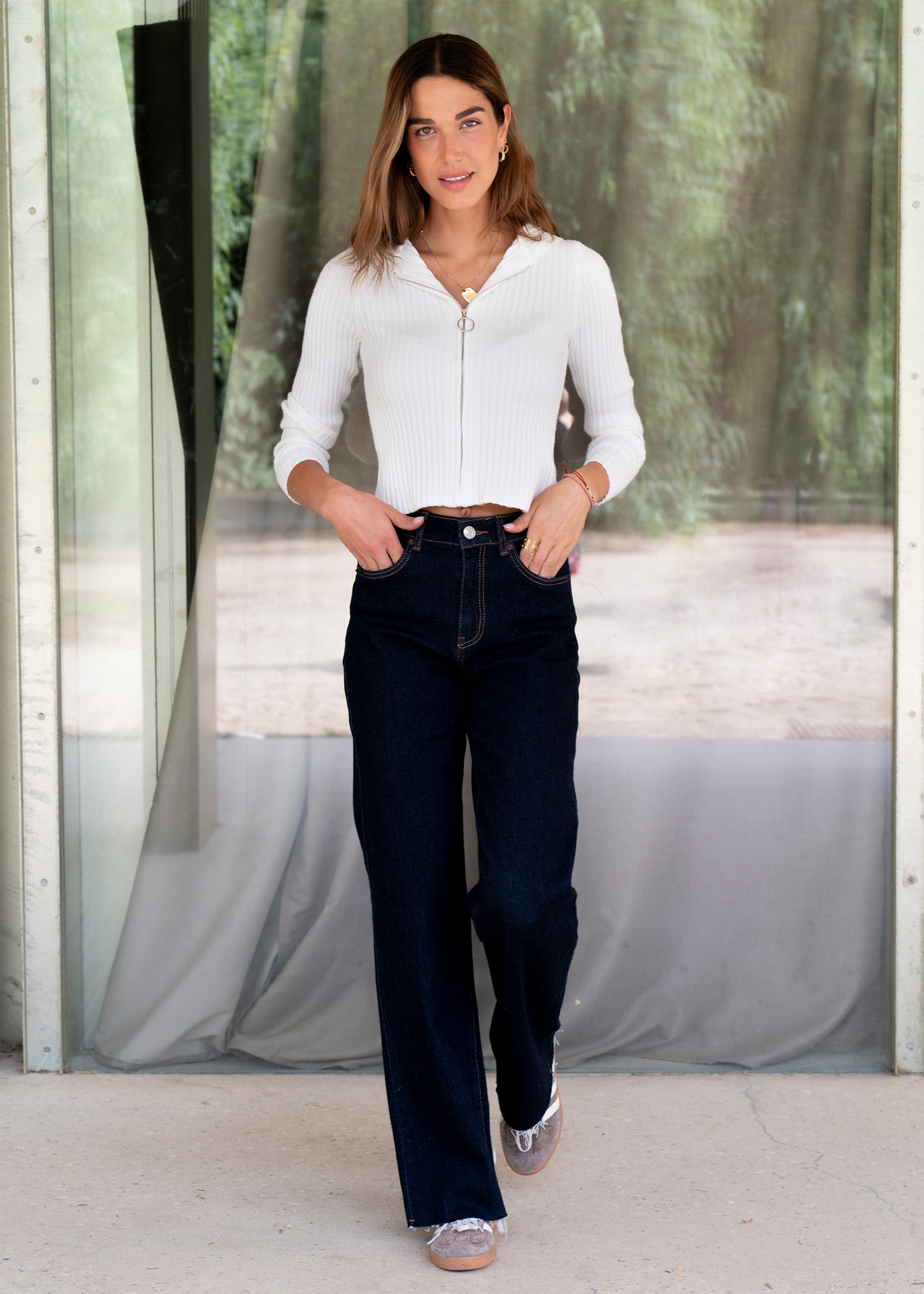Chaqueta tricot capucha