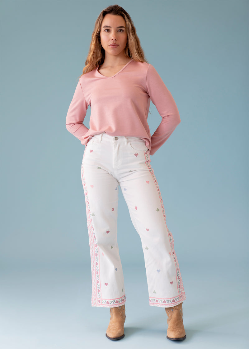 Jeans bordados rectos