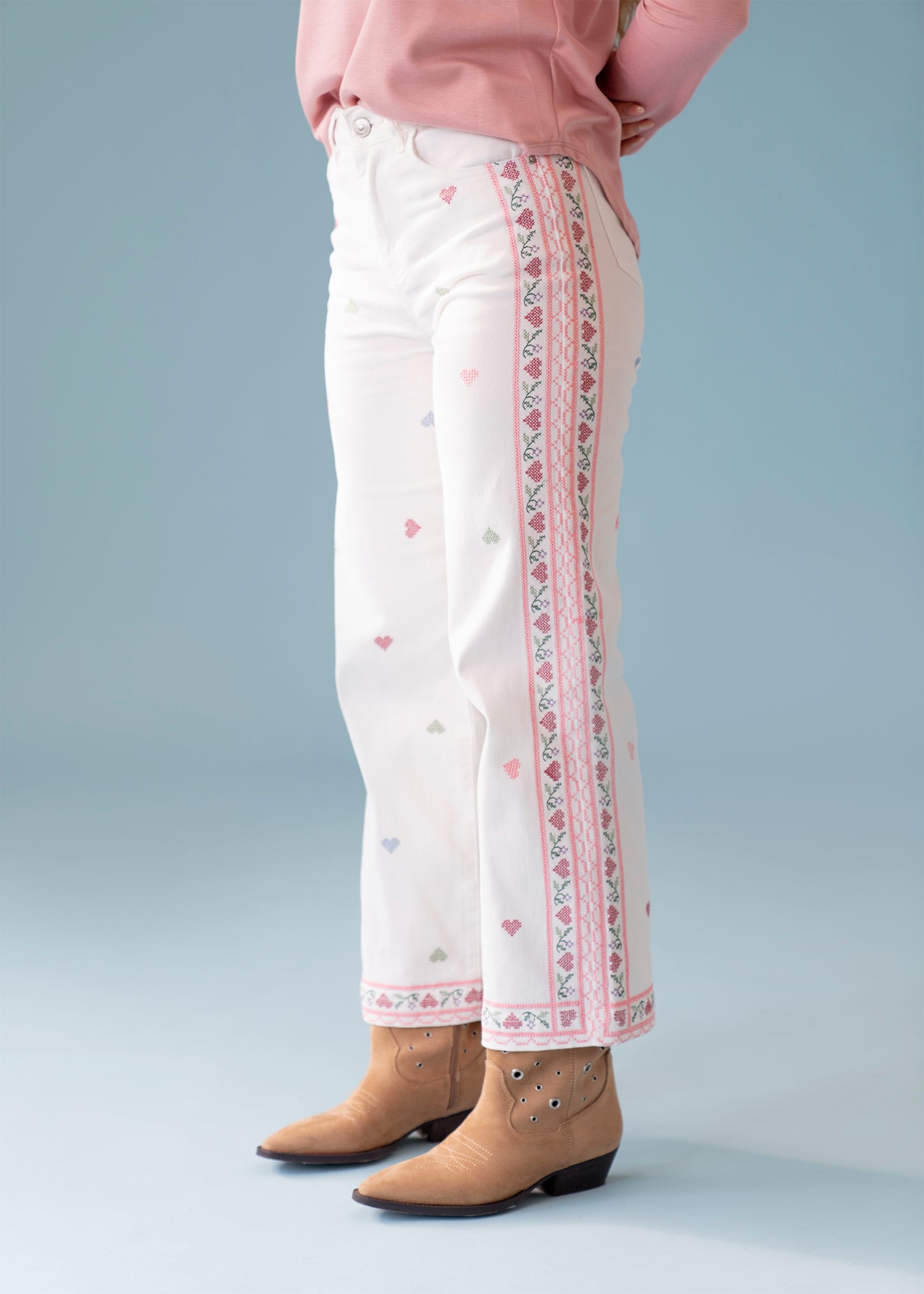 Jeans bordados rectos