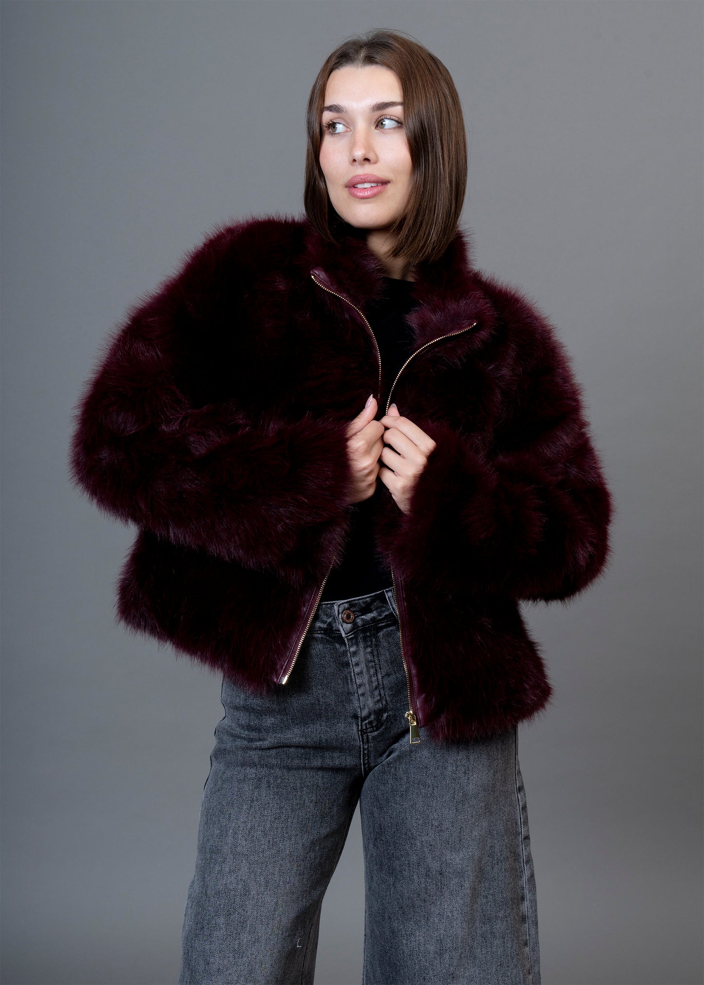 Chaqueta efecto pelo