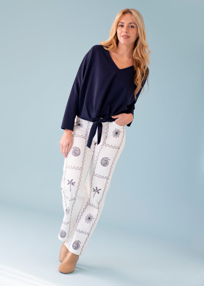 Jeans bordados rectos