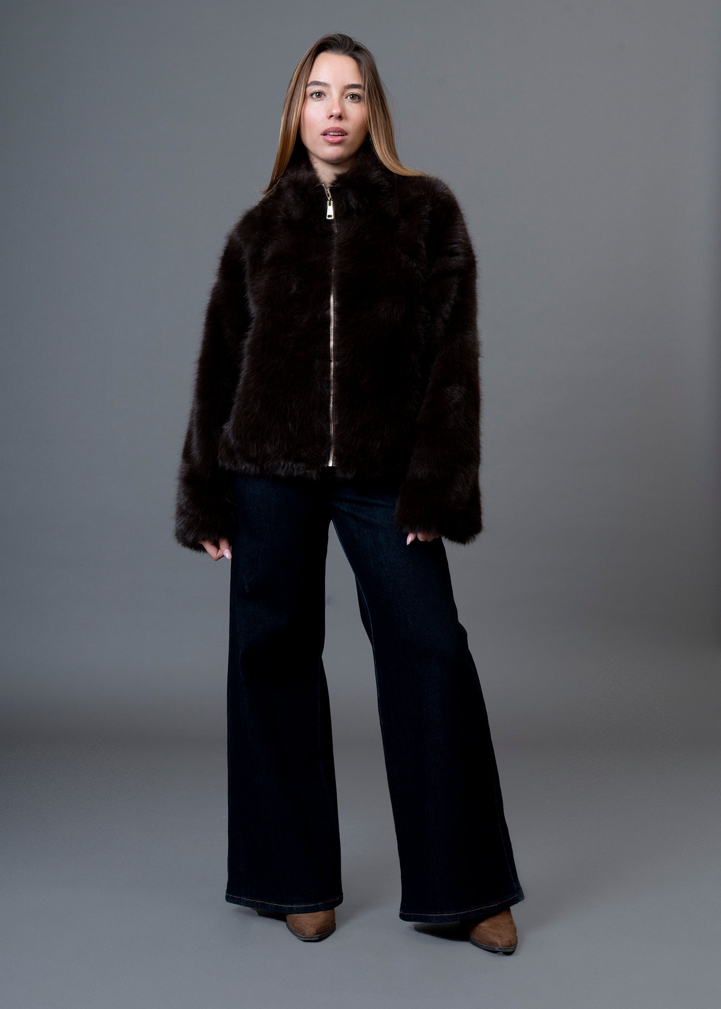 Chaqueta efecto pelo