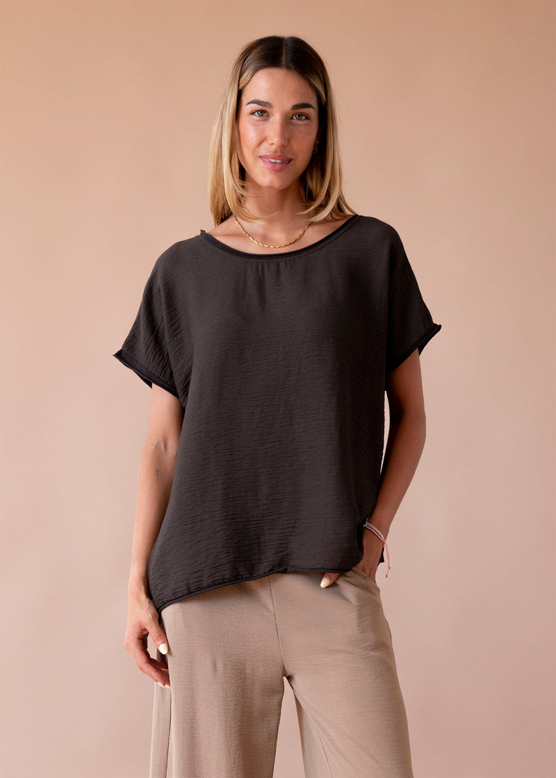 Camiseta bitextura cuello redondo