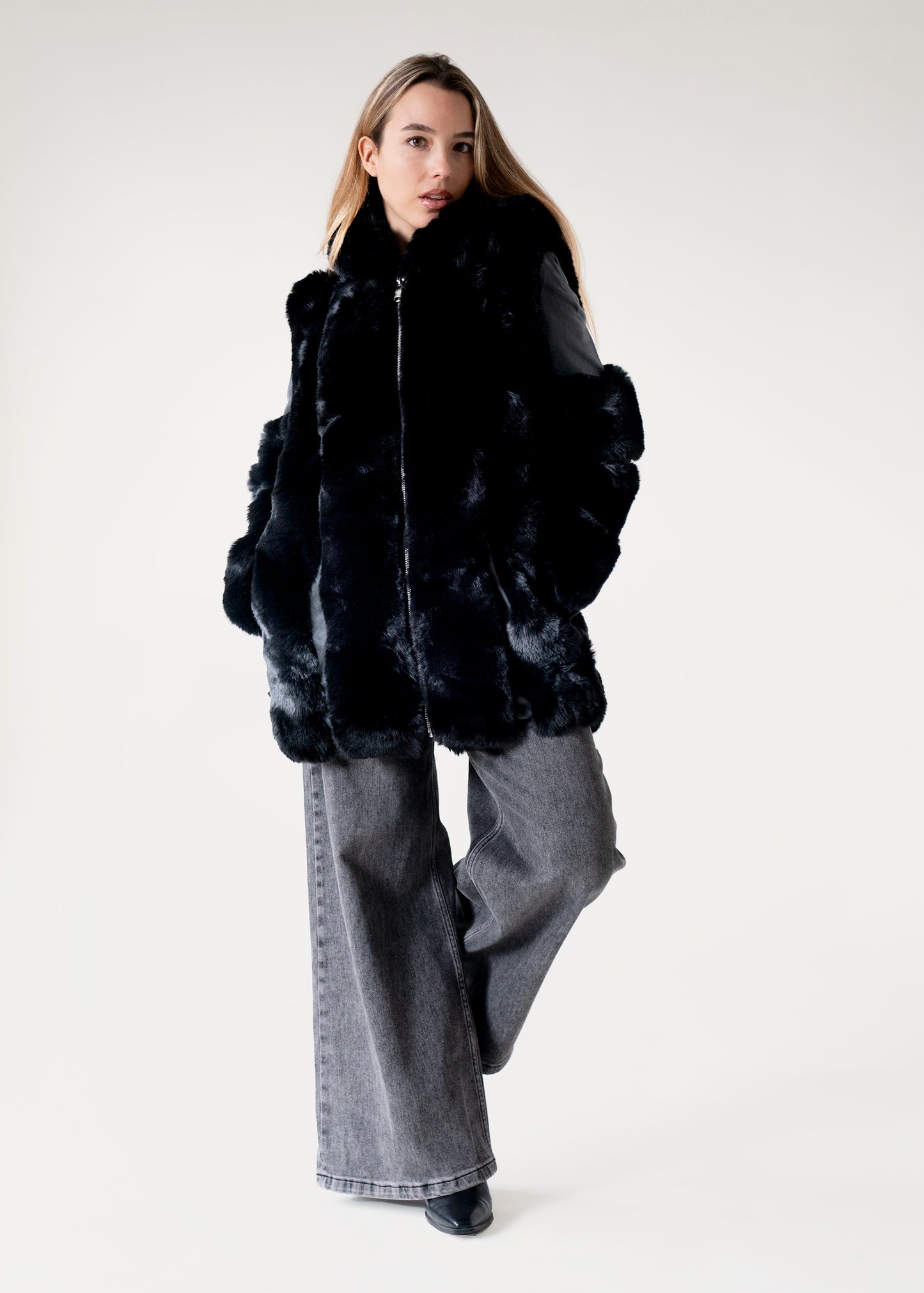 Chaqueta efecto pelo