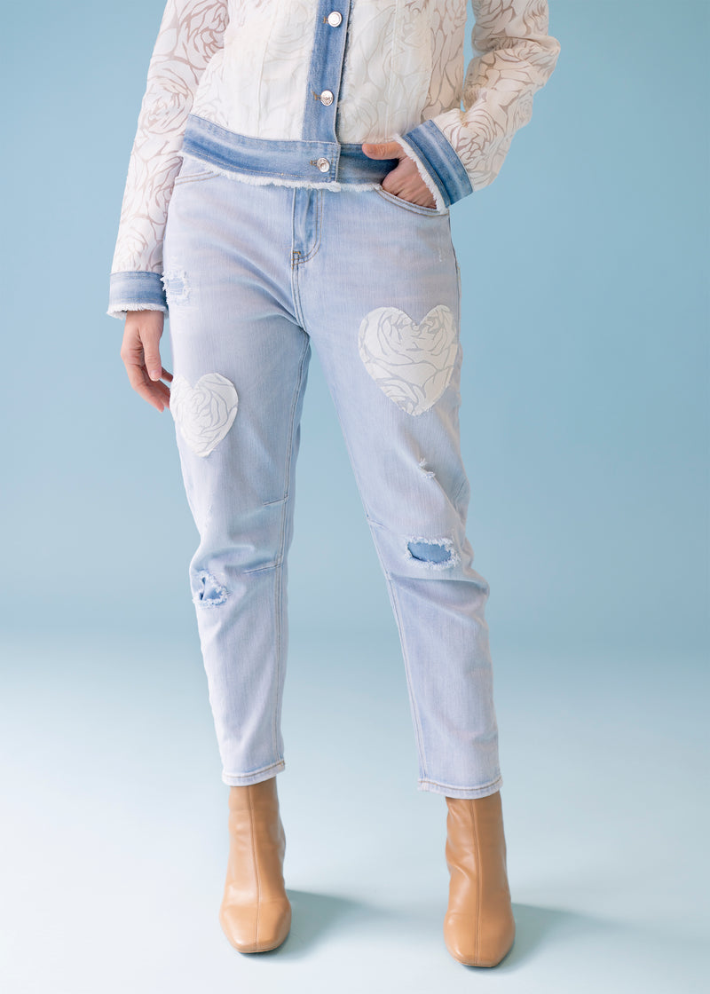 Jeans corazón devoré