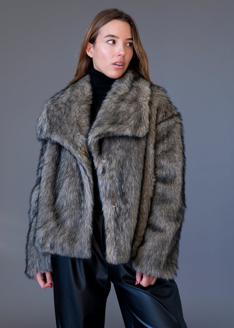 Chaqueta efecto pelo