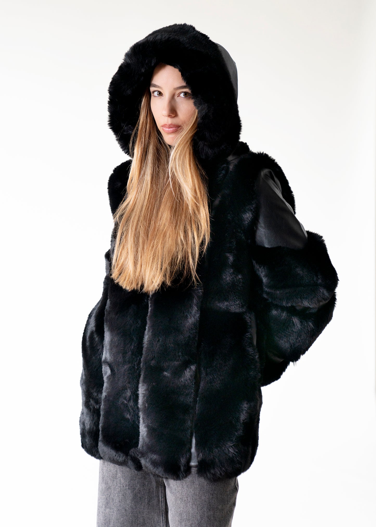 Chaqueta efecto pelo