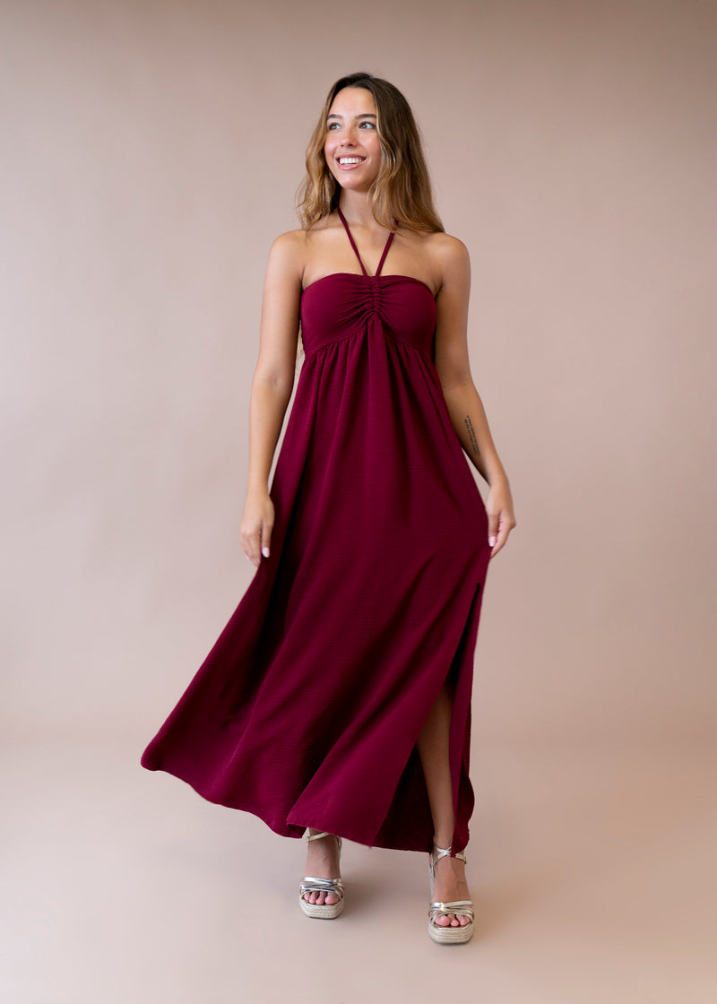 Vestido fluido fruncido