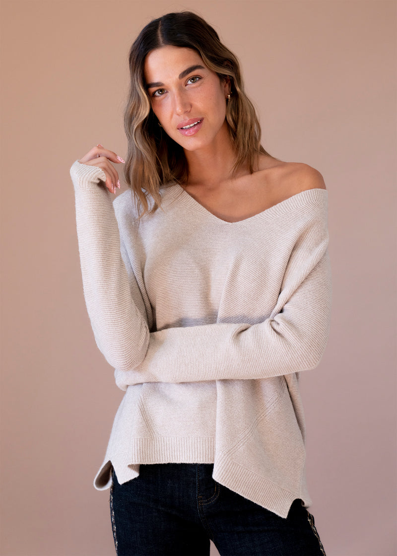 Jersey sin costuras cuello punta