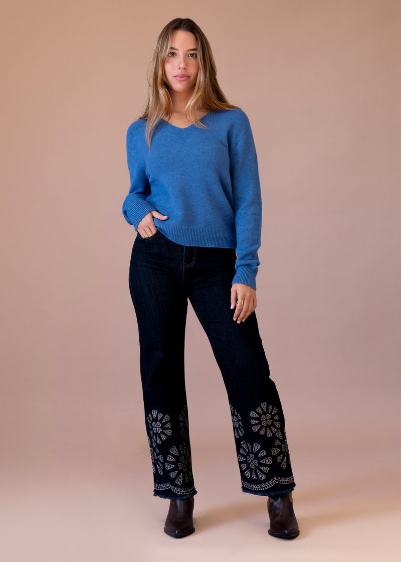 Jersey sin costuras cuello punta