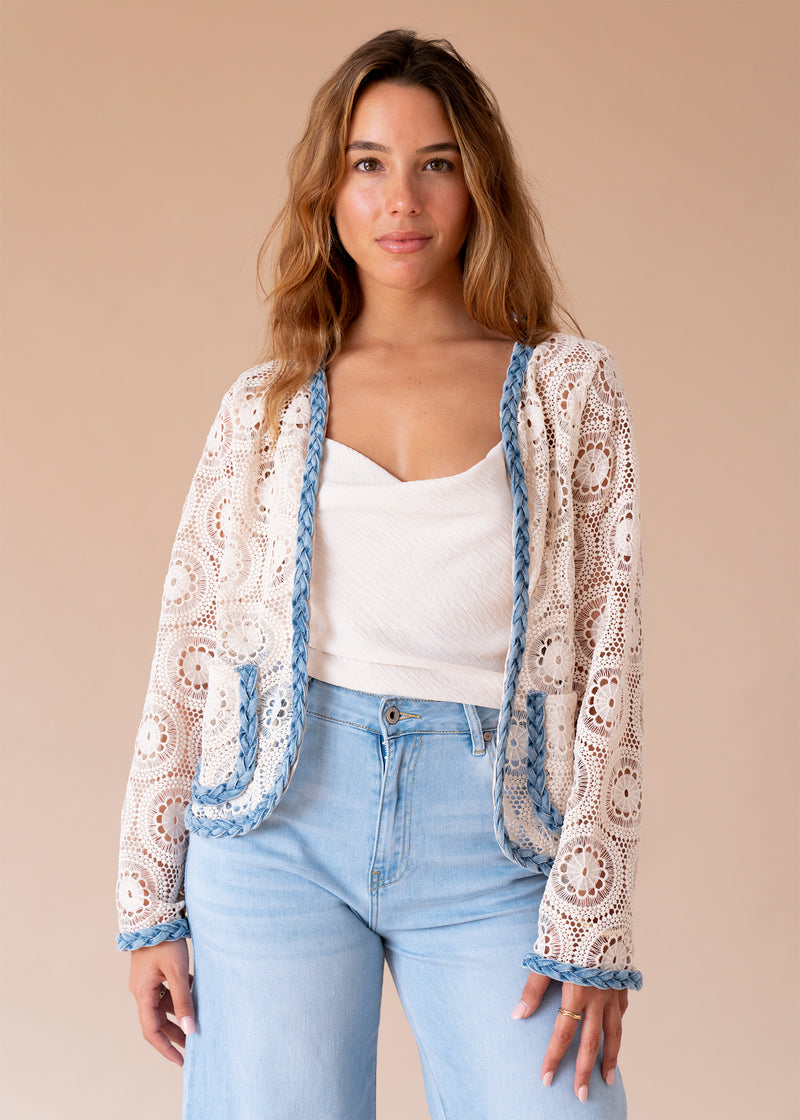 Chaqueta crochet denim