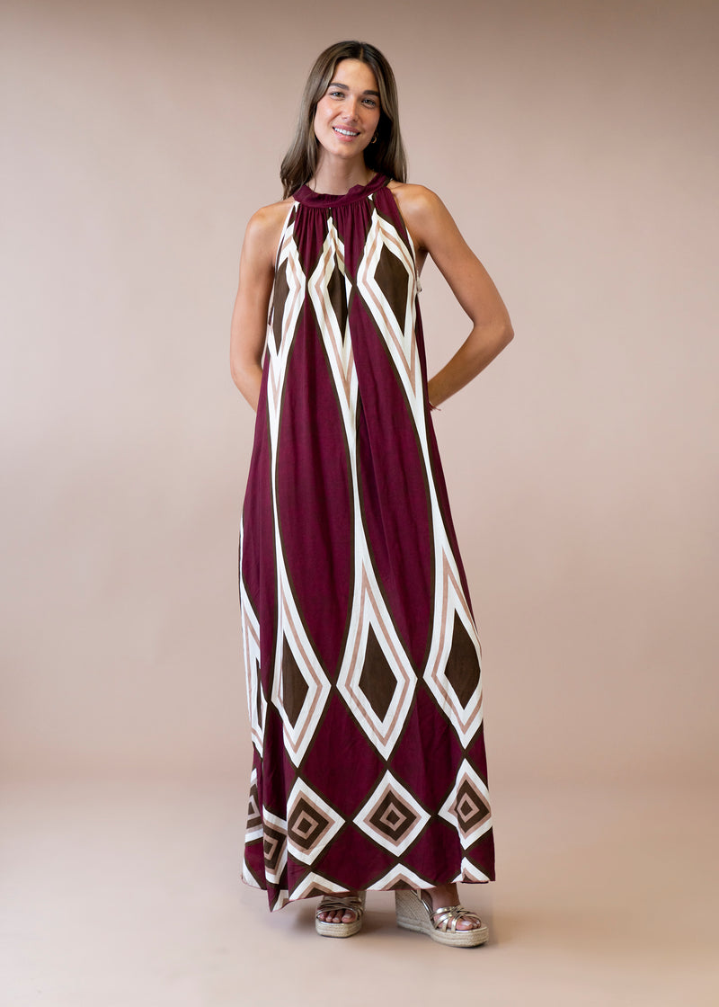 Vestido estampado halter