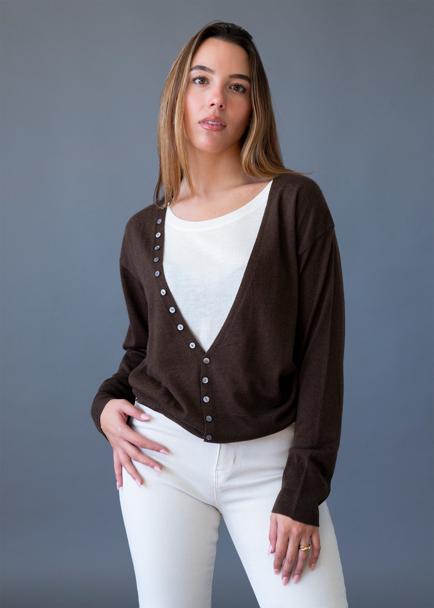 Cárdigan mohair doble