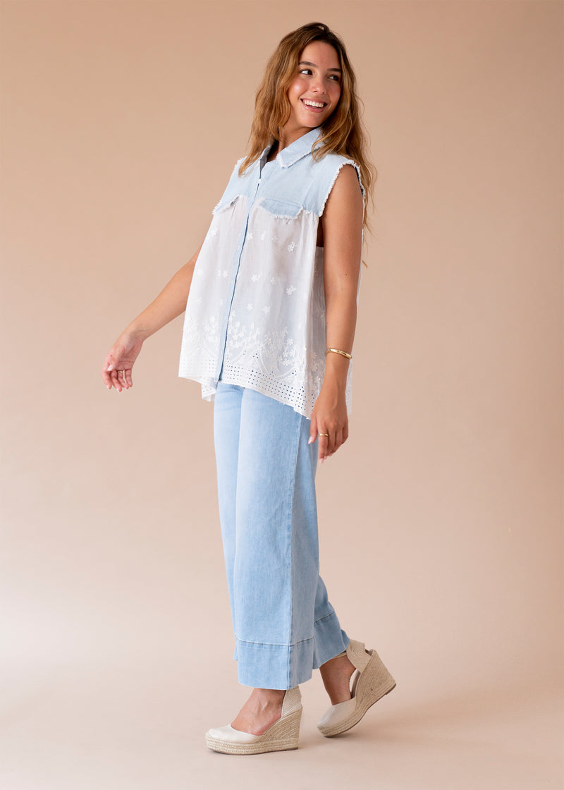 Camisa batista denim