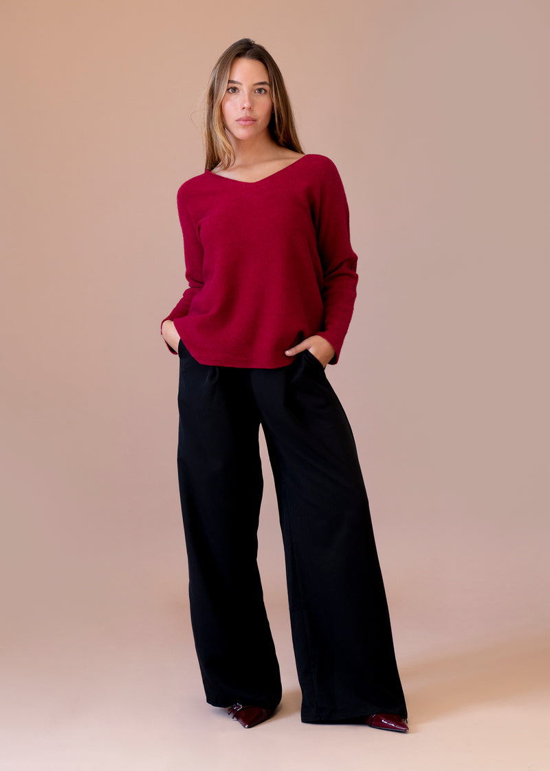 Jersey sin costuras cuello punta