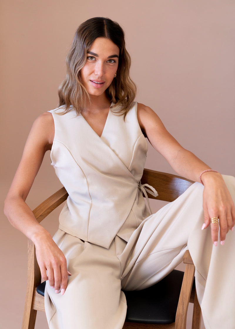 Chaleco sarga cruzado