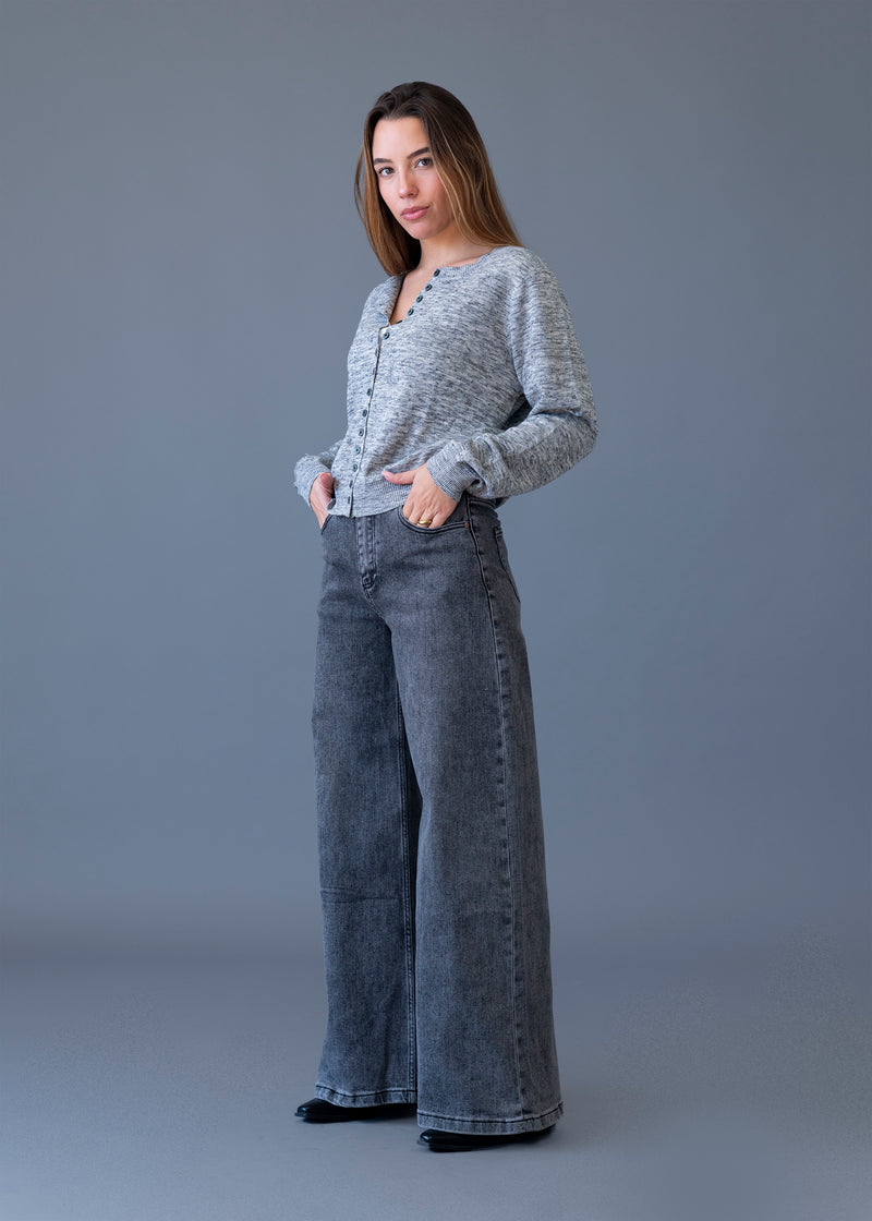 Cárdigan lana jaspeado