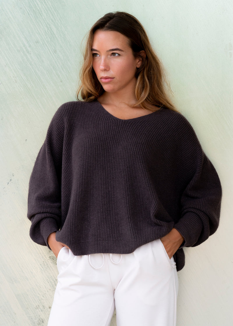 Jersey sin costuras cuello punta