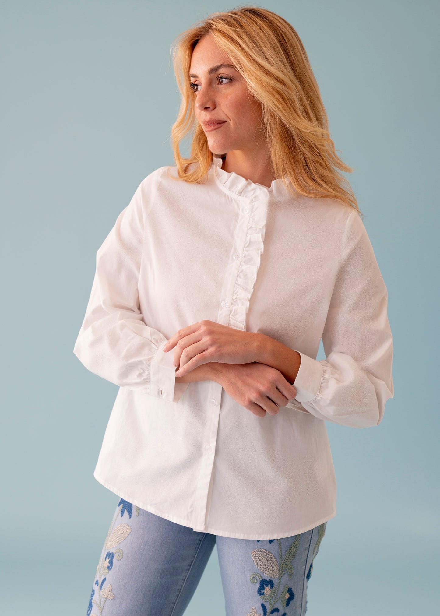 Camisa volante popelín