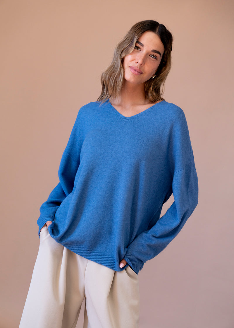 Jersey sin costuras cuello punta