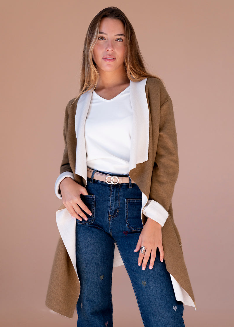 Chaqueta asimétrica punto