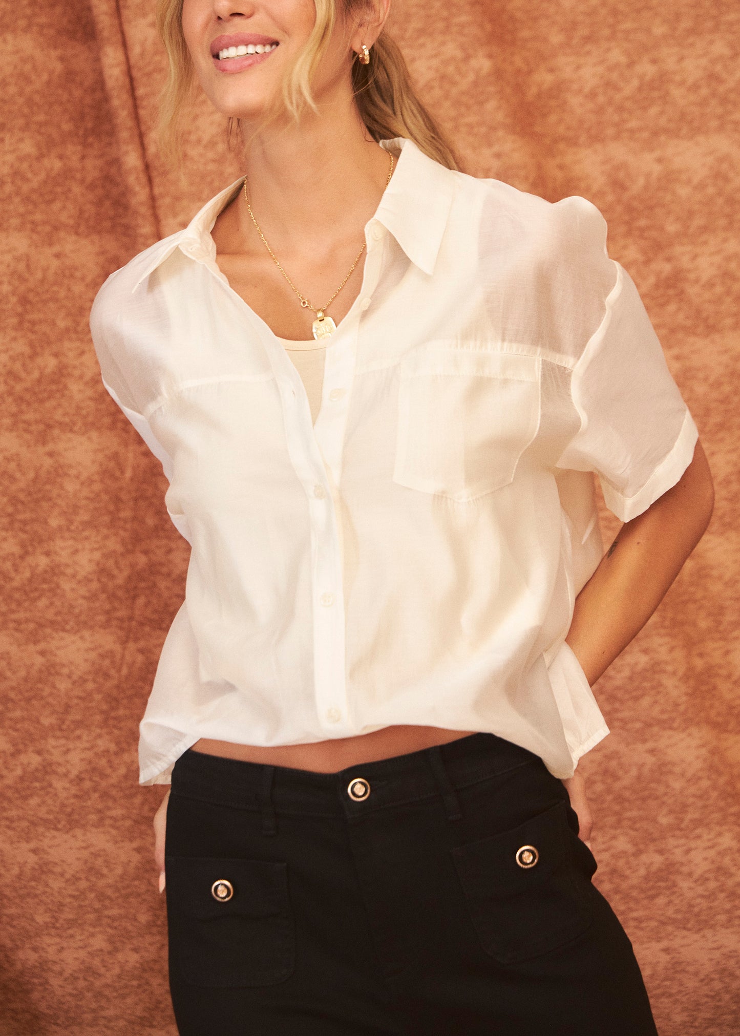 Organza shirt-top