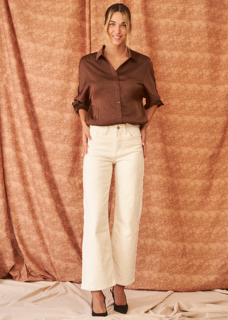 Straight brocade jeans