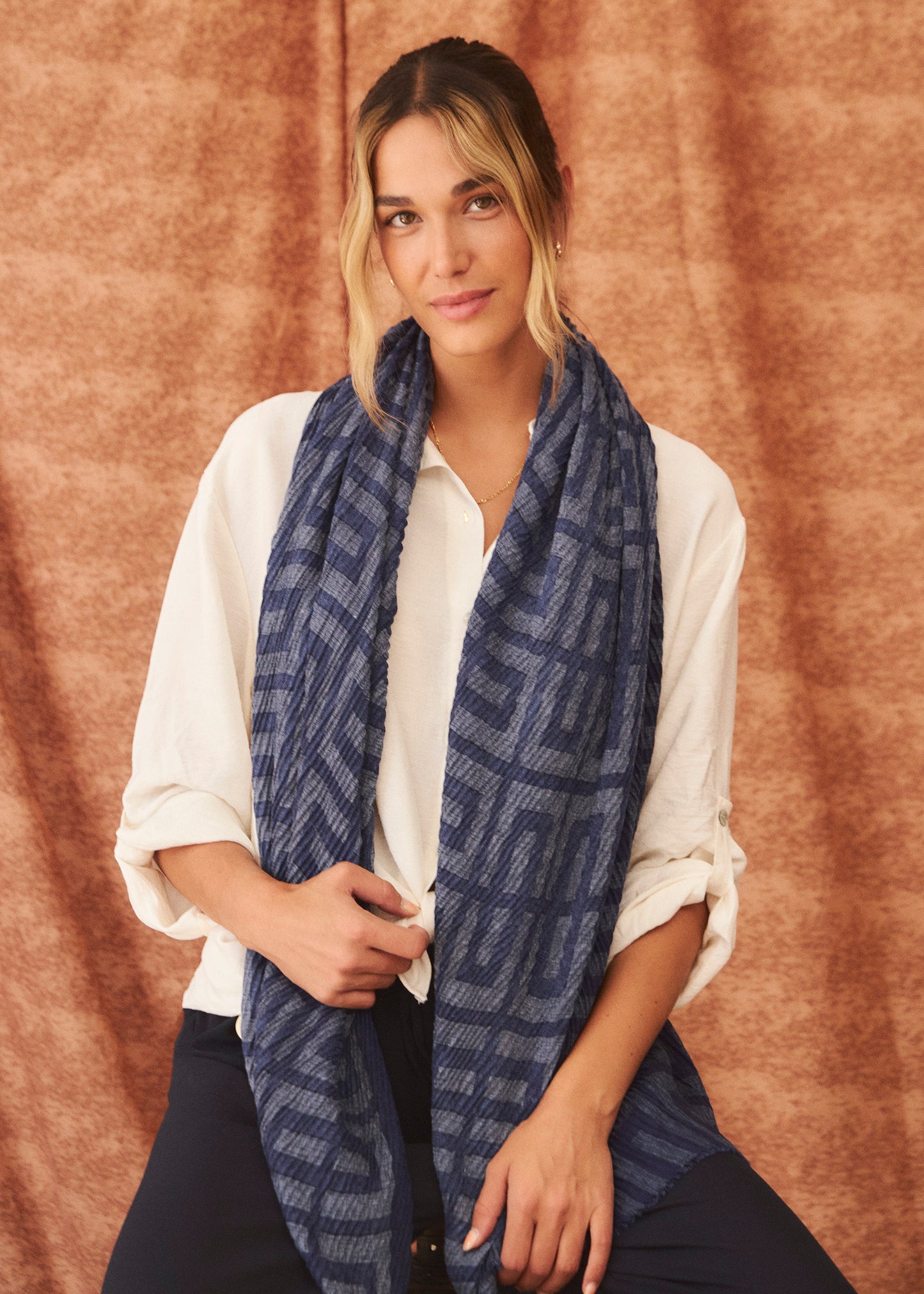 Plain satin scarf