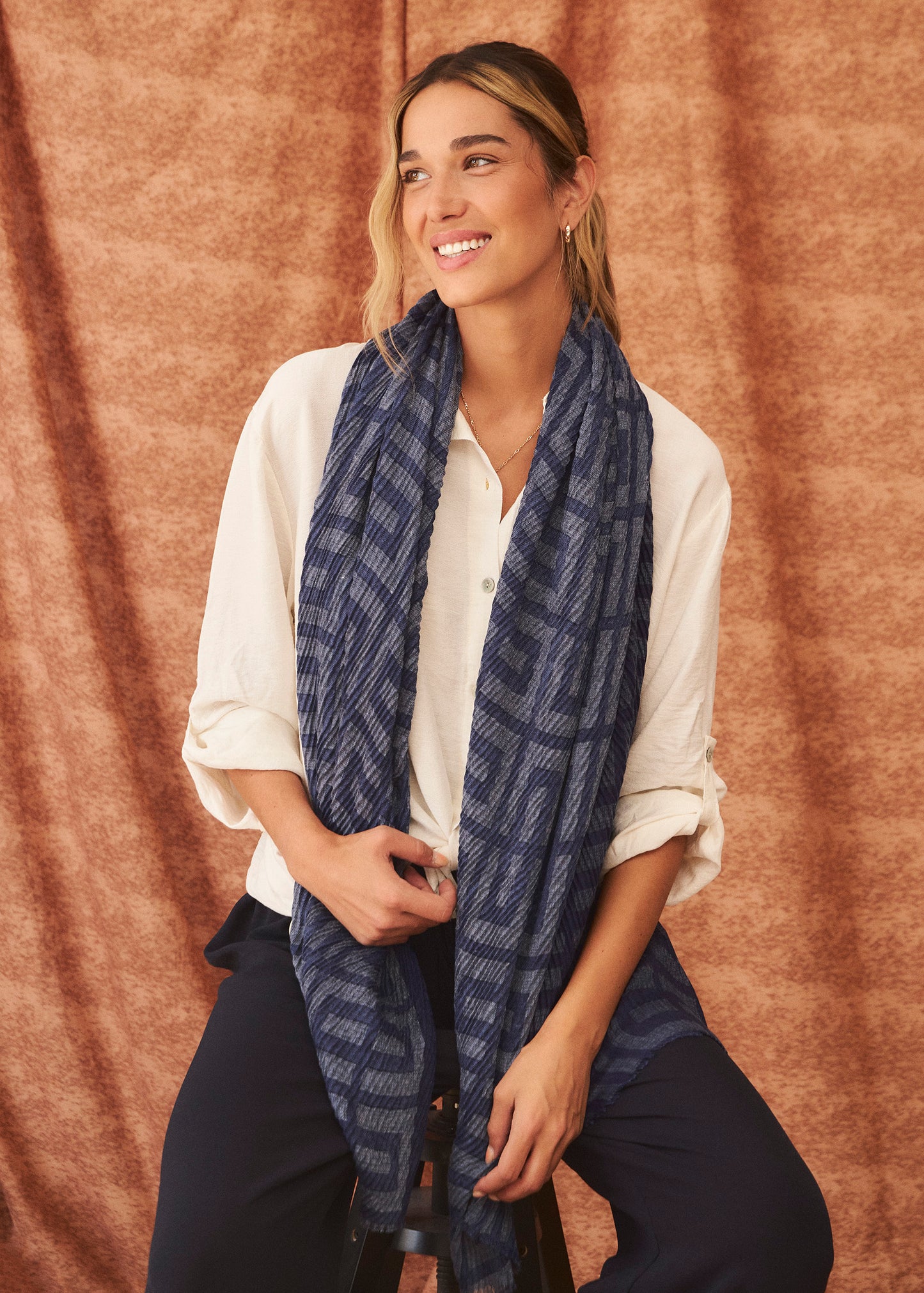 Plain satin scarf