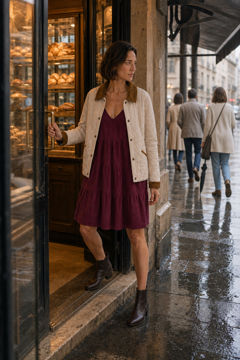 Vestido corto volantes