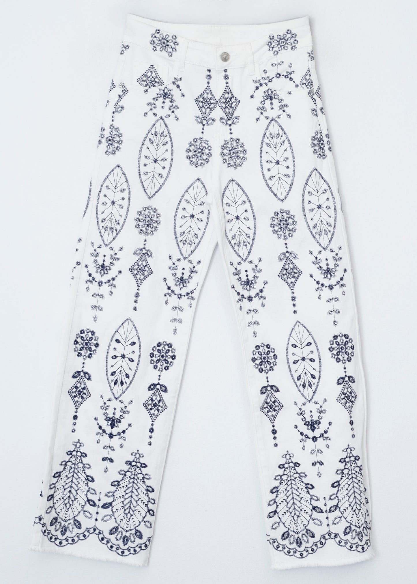 Jeans bordados rectos