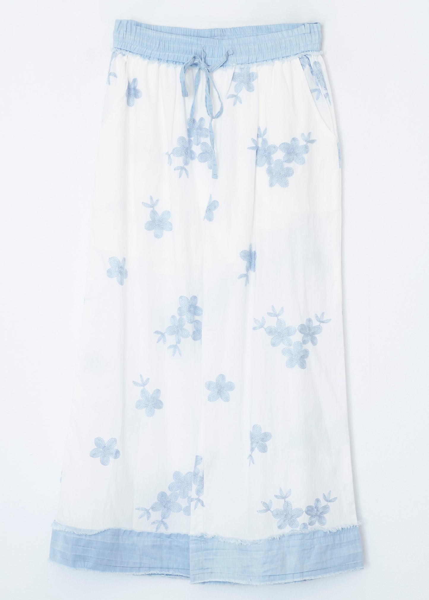 Pantalones bitextura bordados