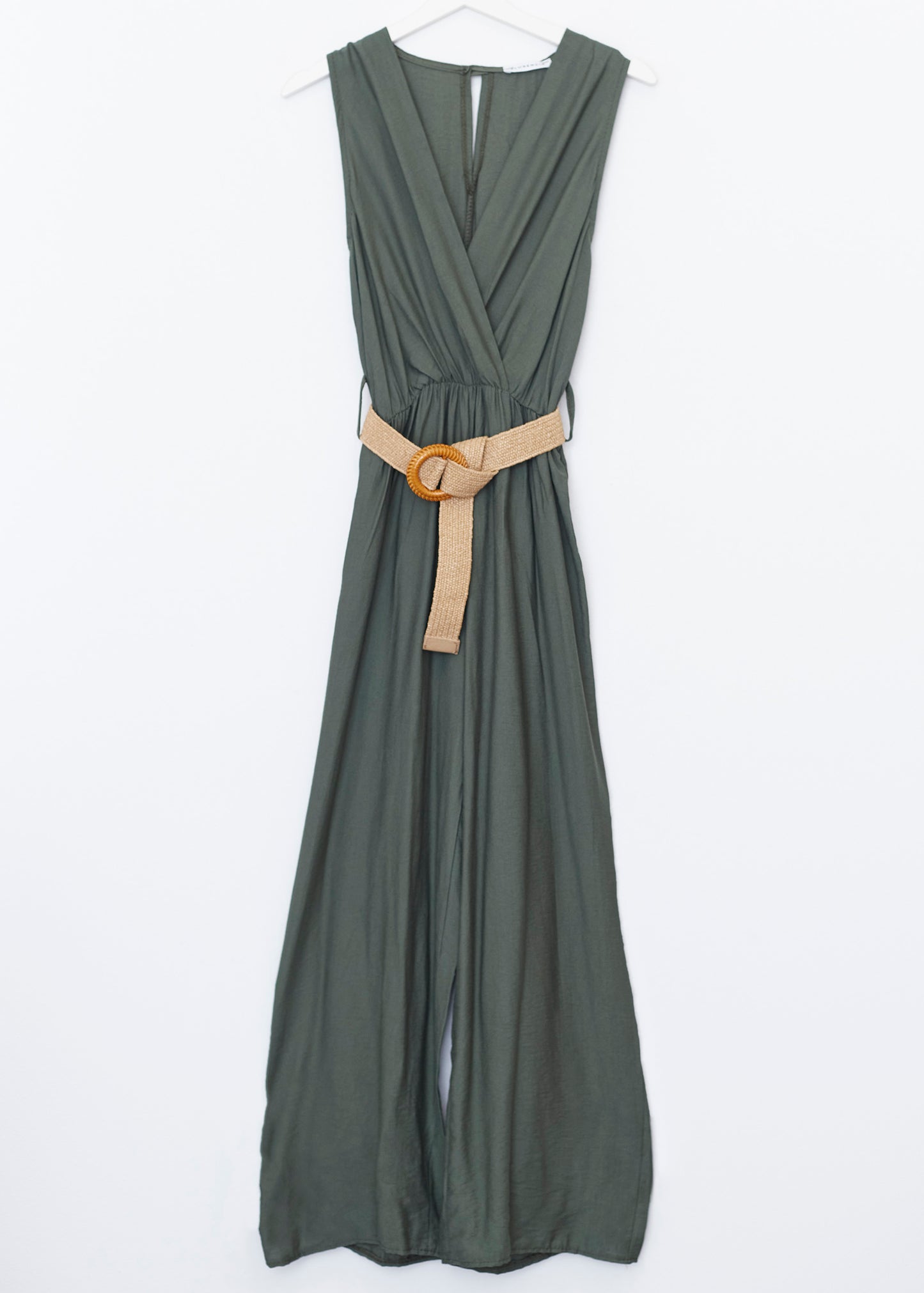 Belted wrap jumpsuit