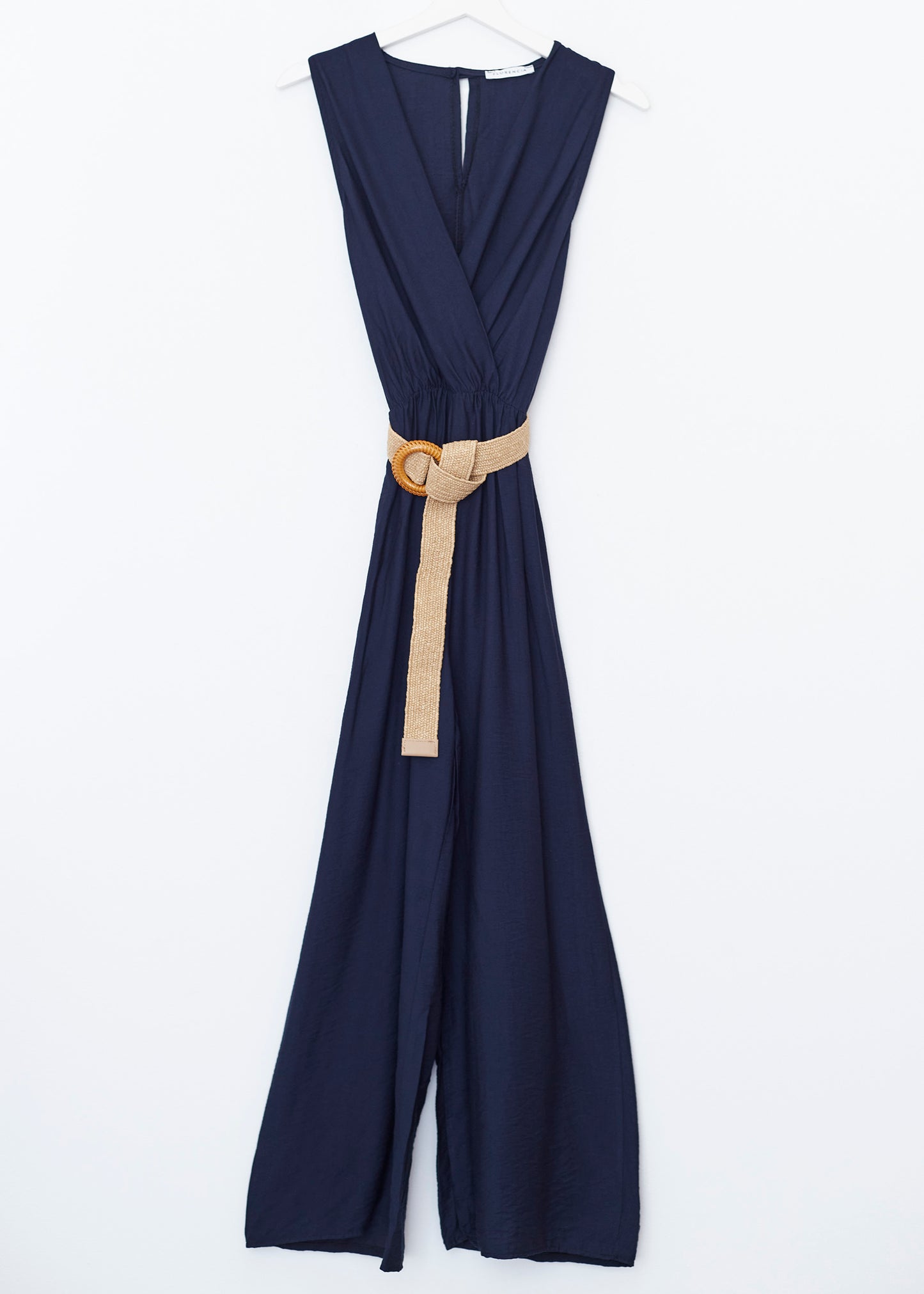 Belted wrap jumpsuit