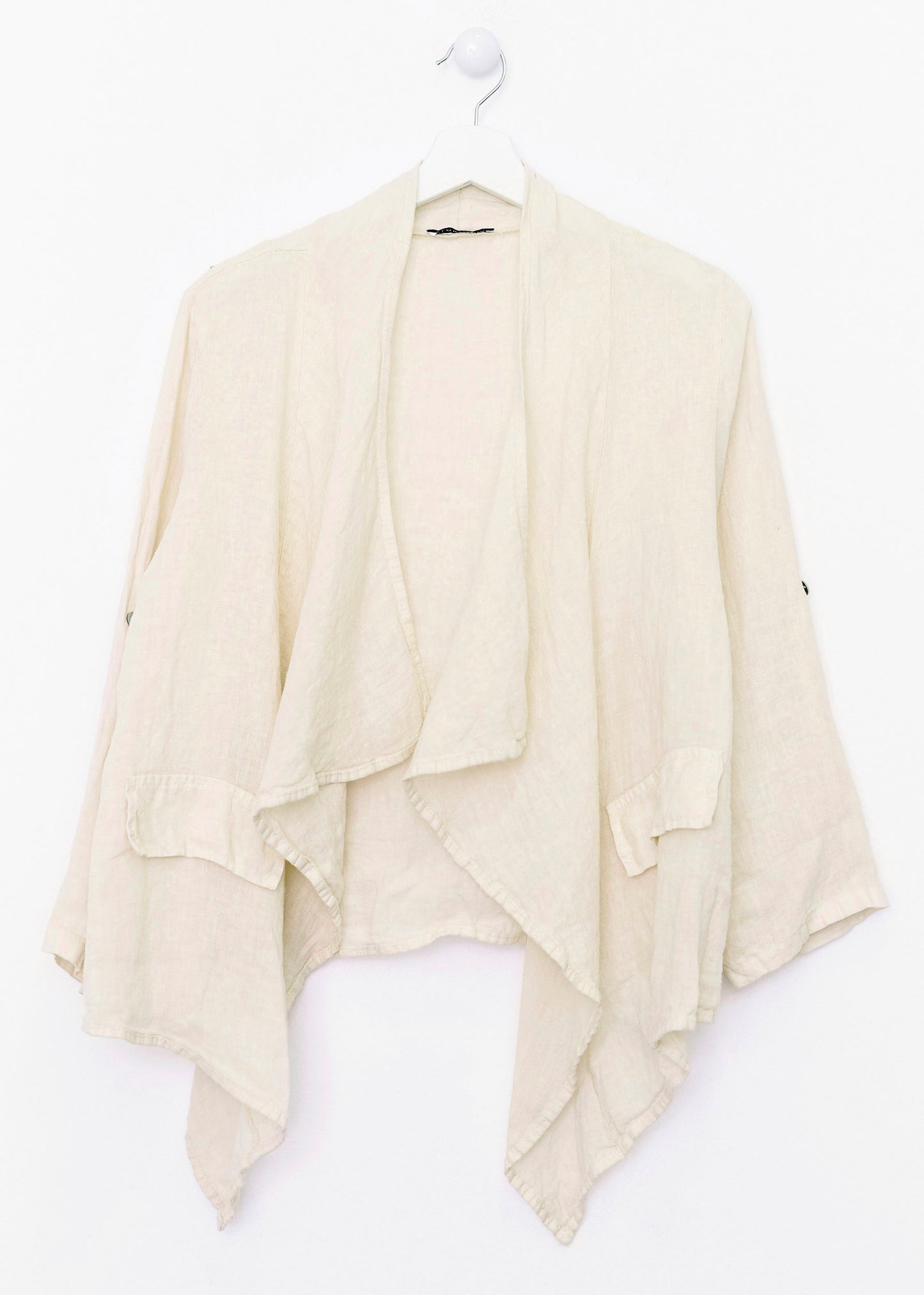 Asymmetrical linen light jacket