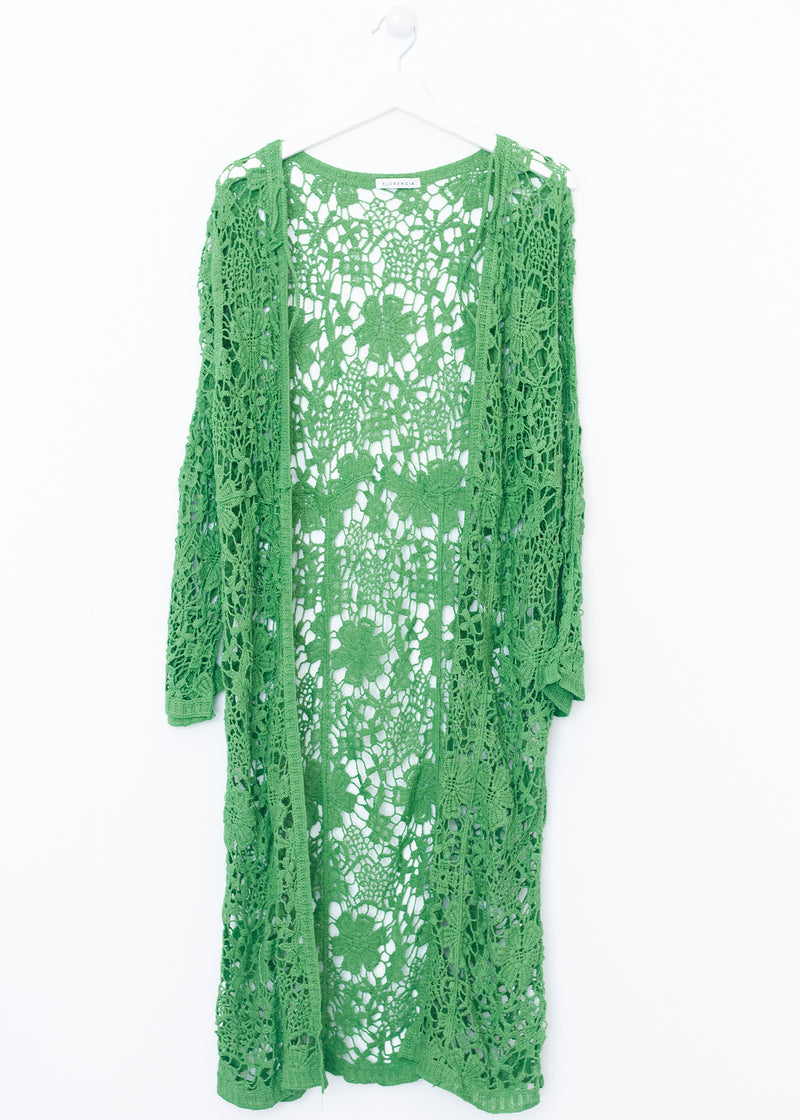 Chaqueta crochet larga