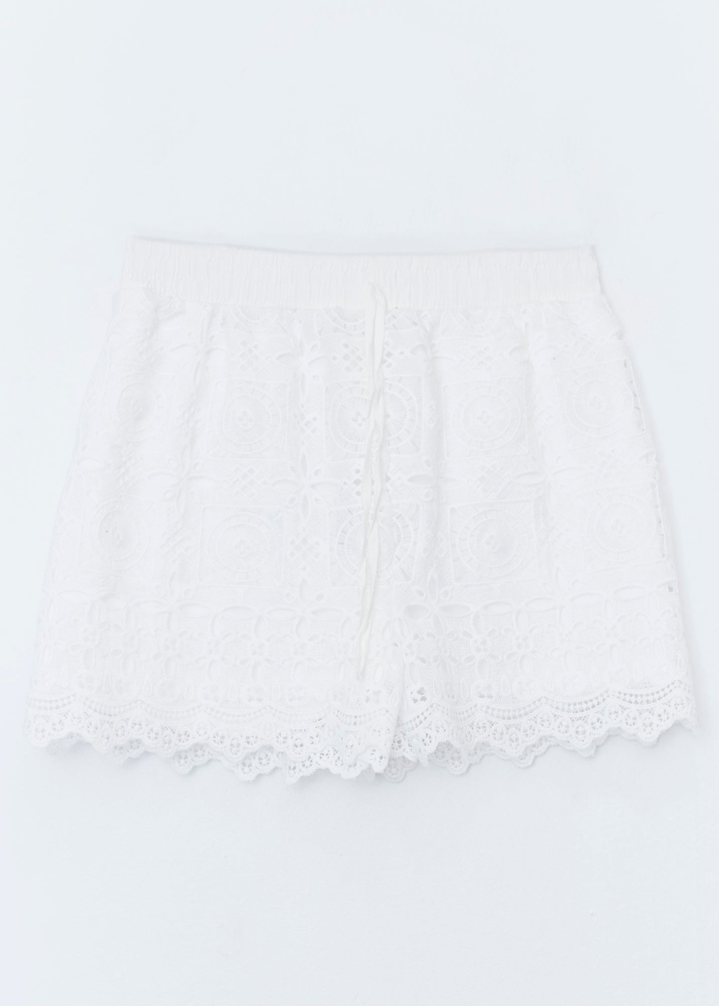 Geometric crochet shorts