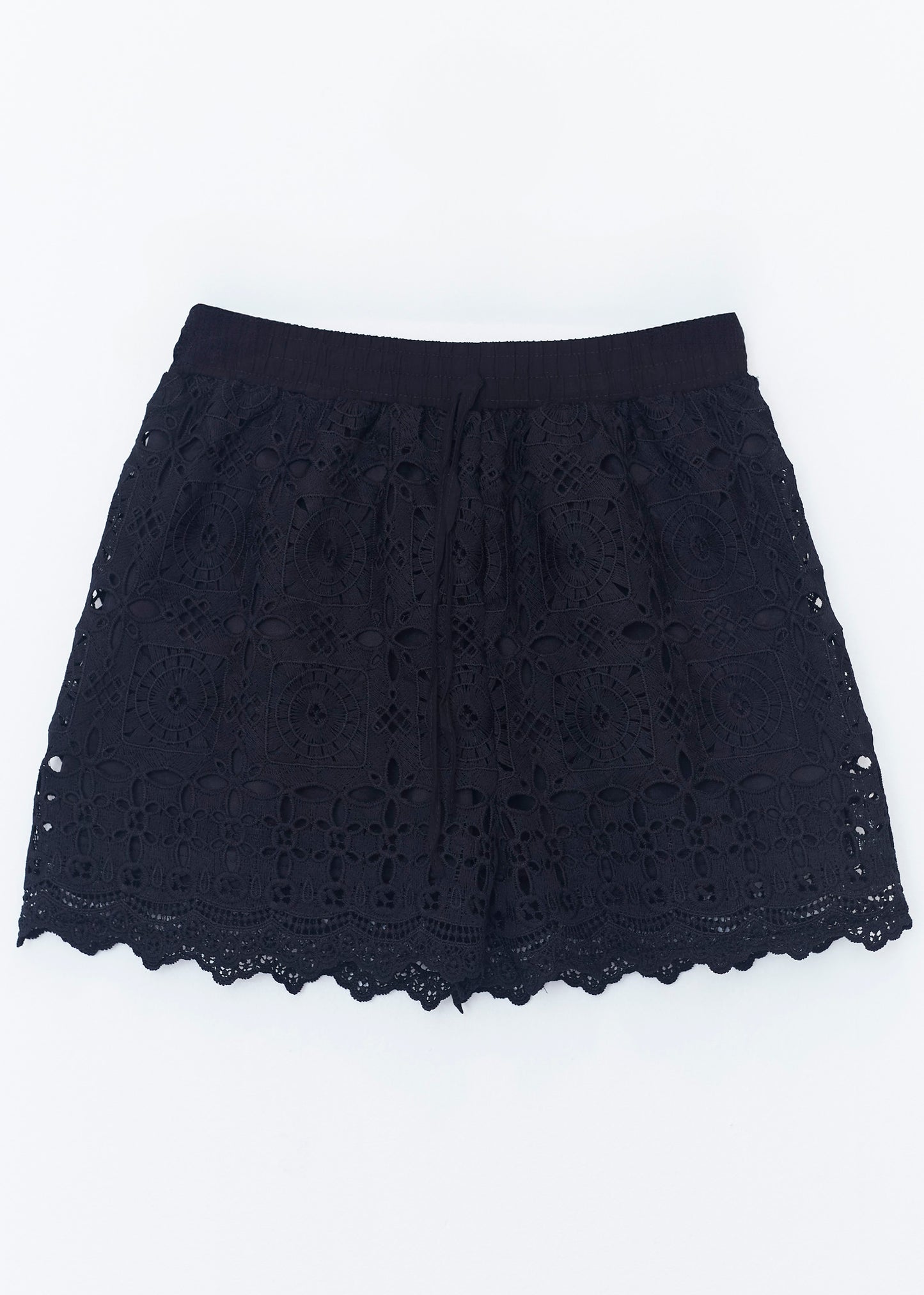 Geometric crochet shorts