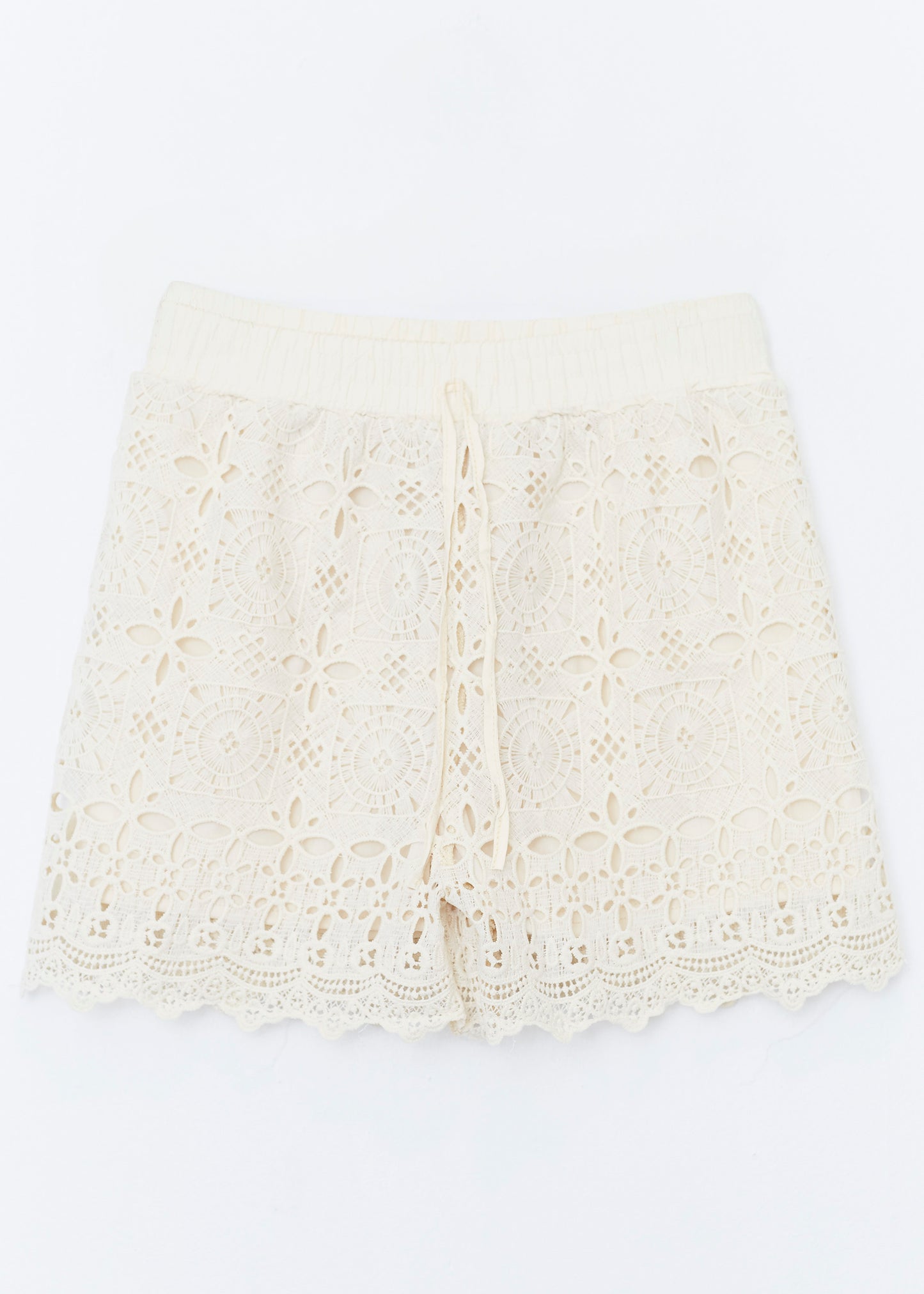 Geometric crochet shorts