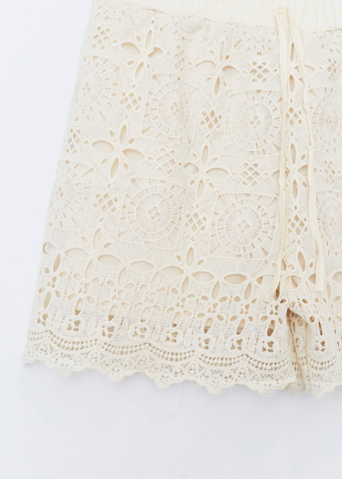 Geometric crochet shorts