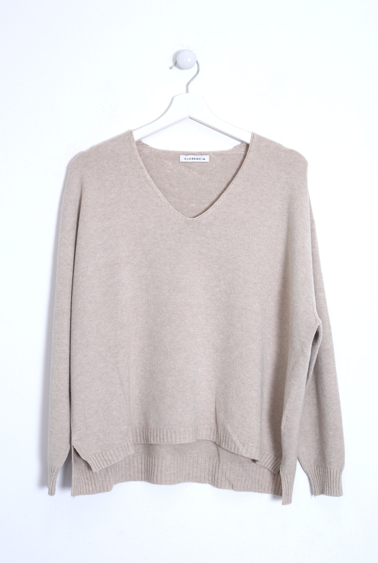 Jersey sin costuras cuello punta
