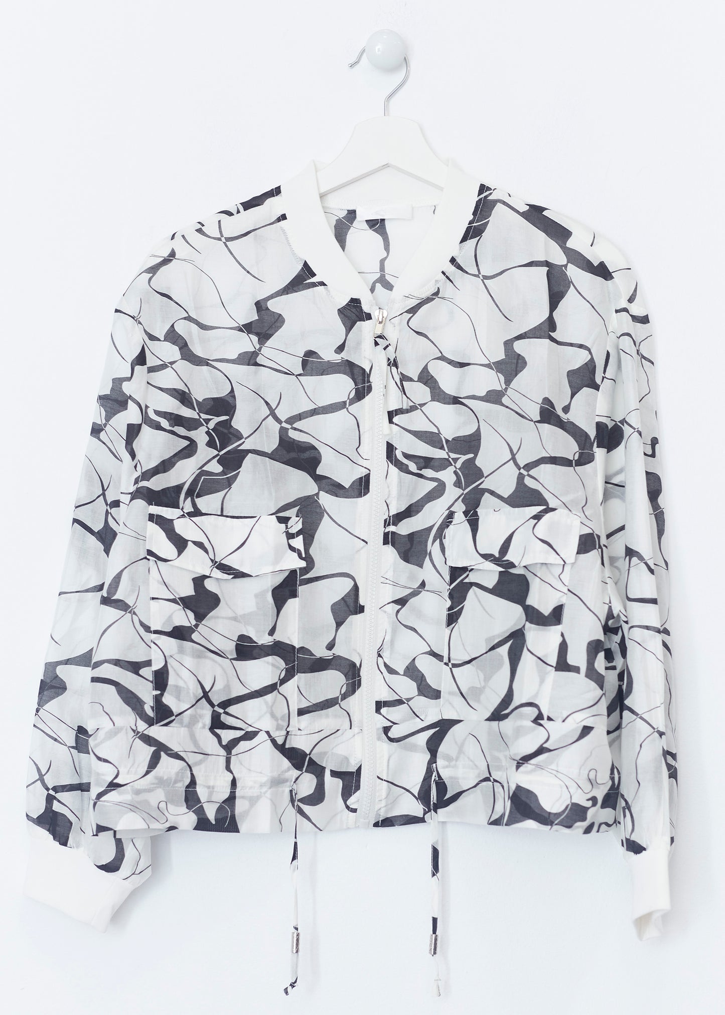 Printed organza bomber