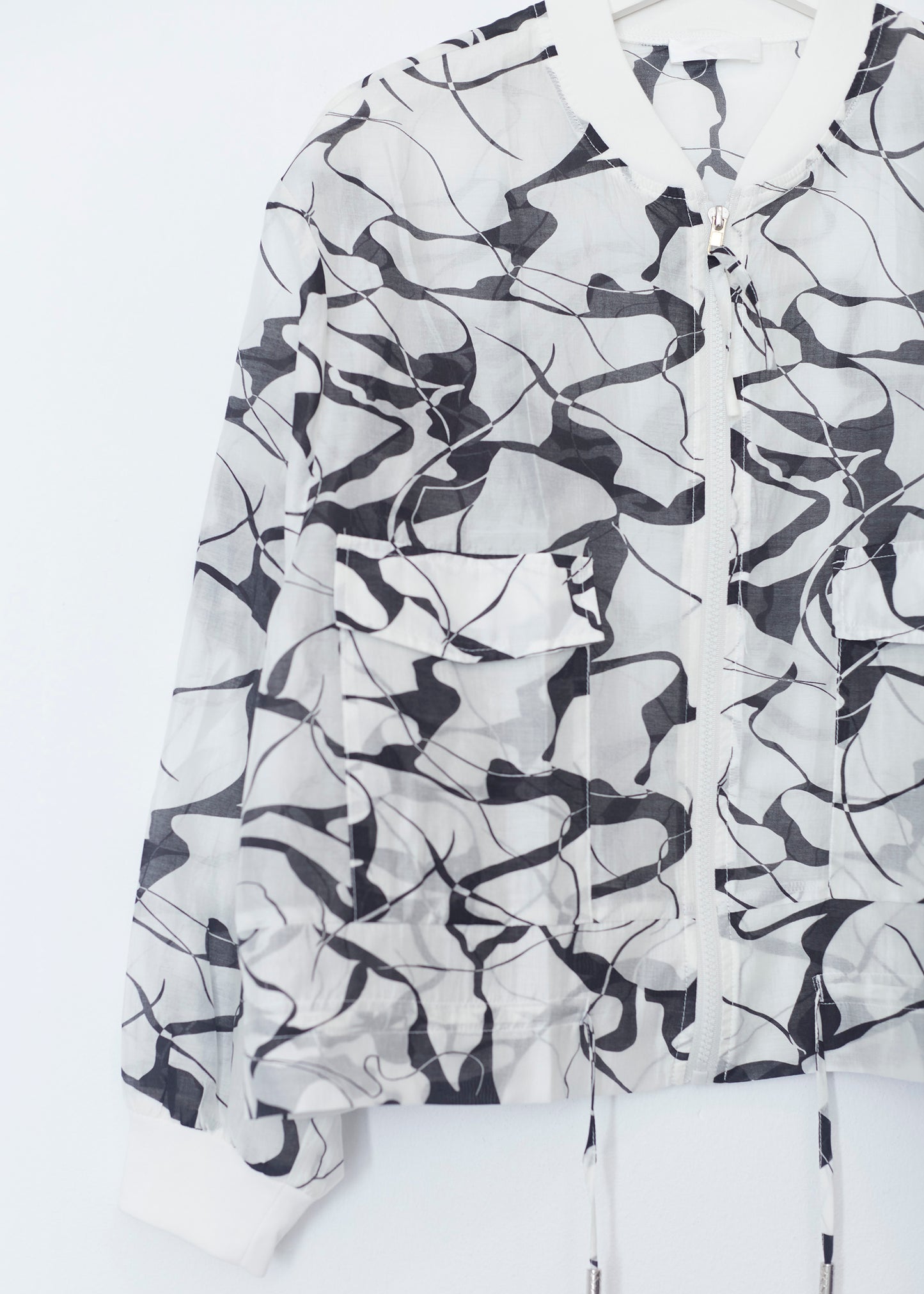 Printed organza bomber