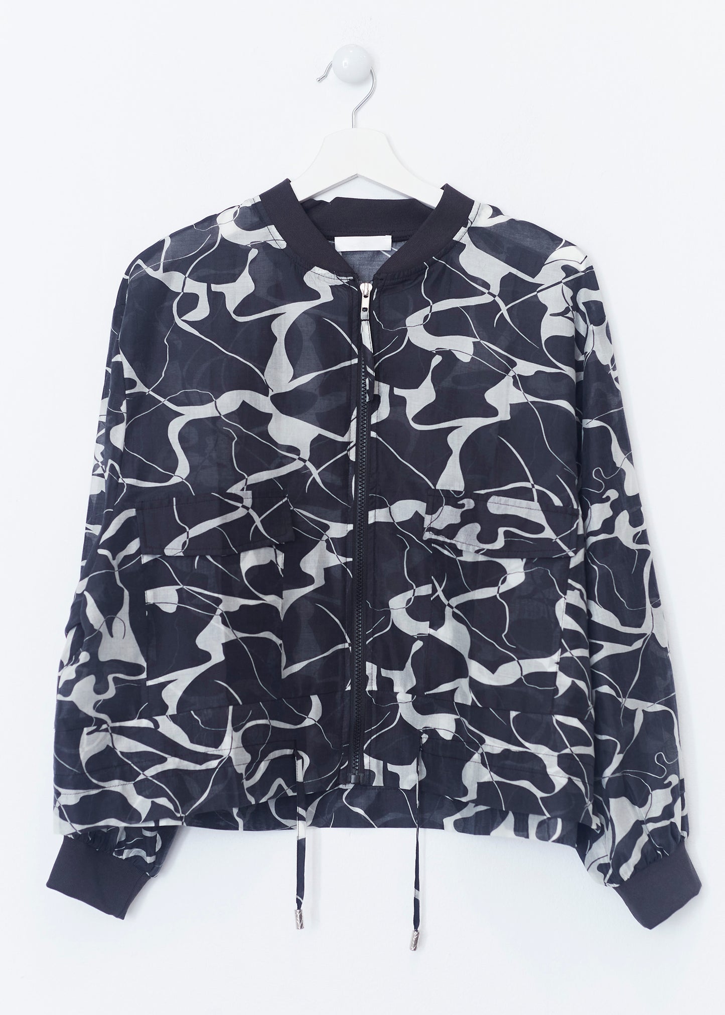 Printed organza bomber