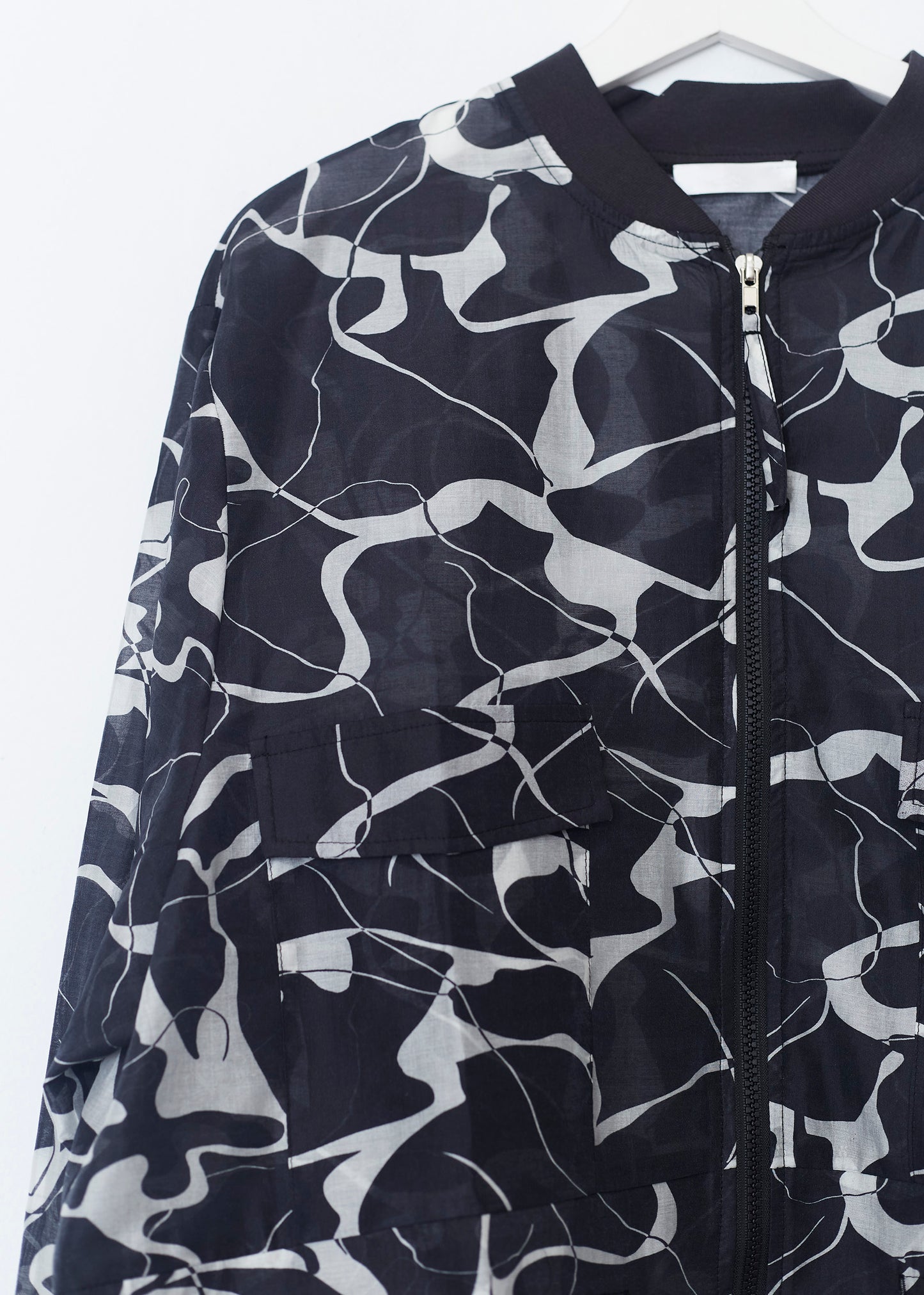 Printed organza bomber