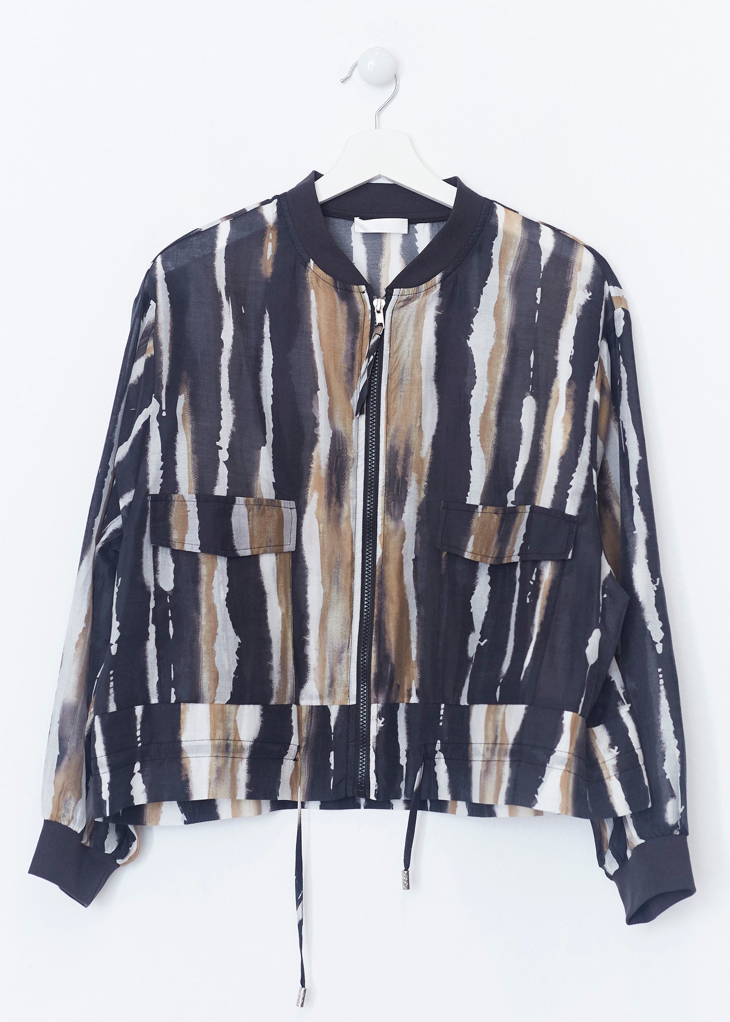 Printed organza bomber