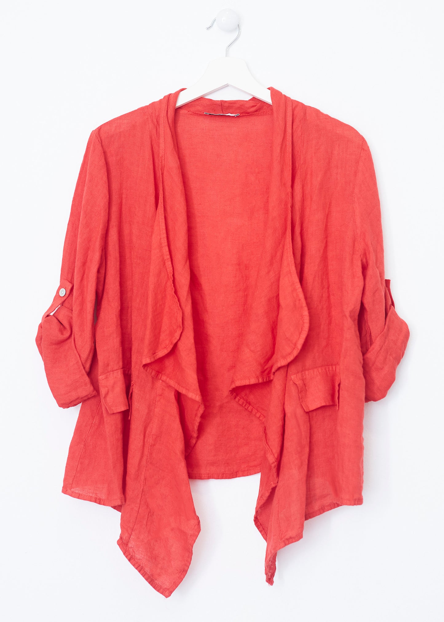 Asymmetrical linen light jacket