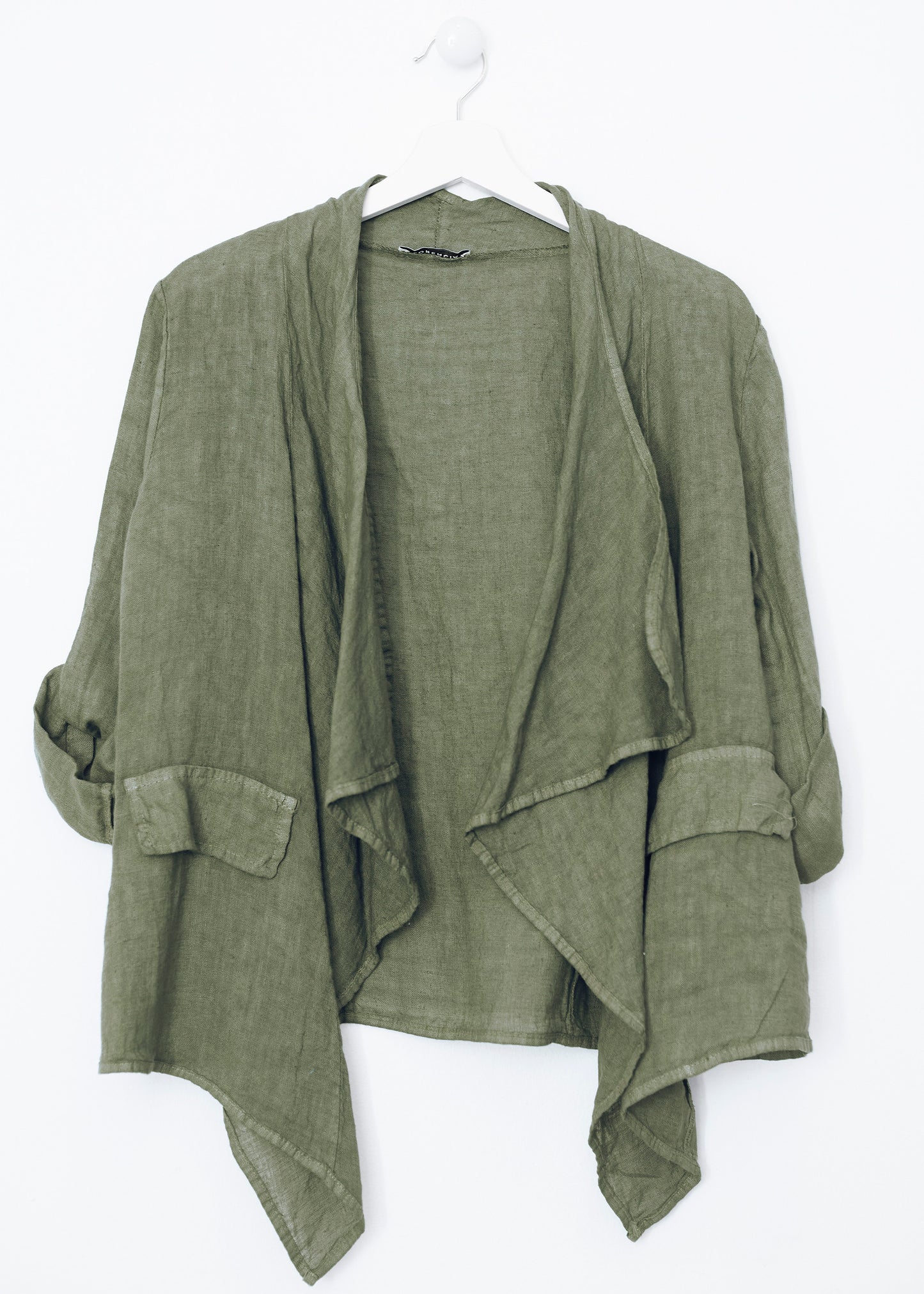 Asymmetrical linen light jacket
