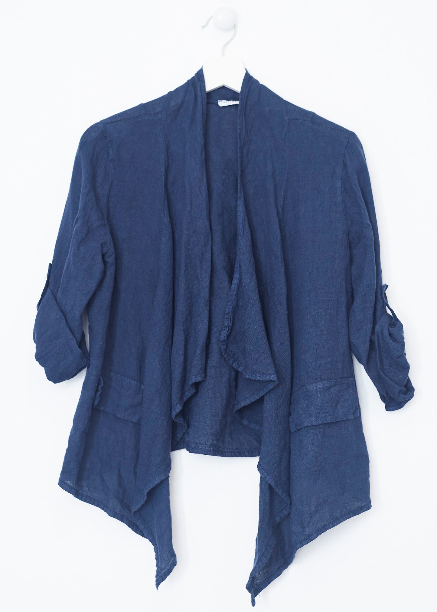 Asymmetrical linen light jacket