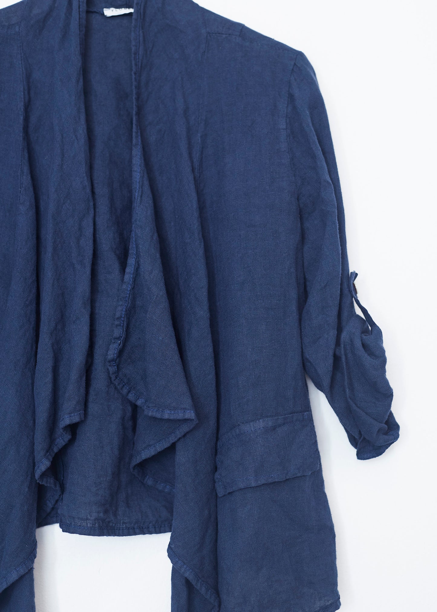 Asymmetrical linen light jacket